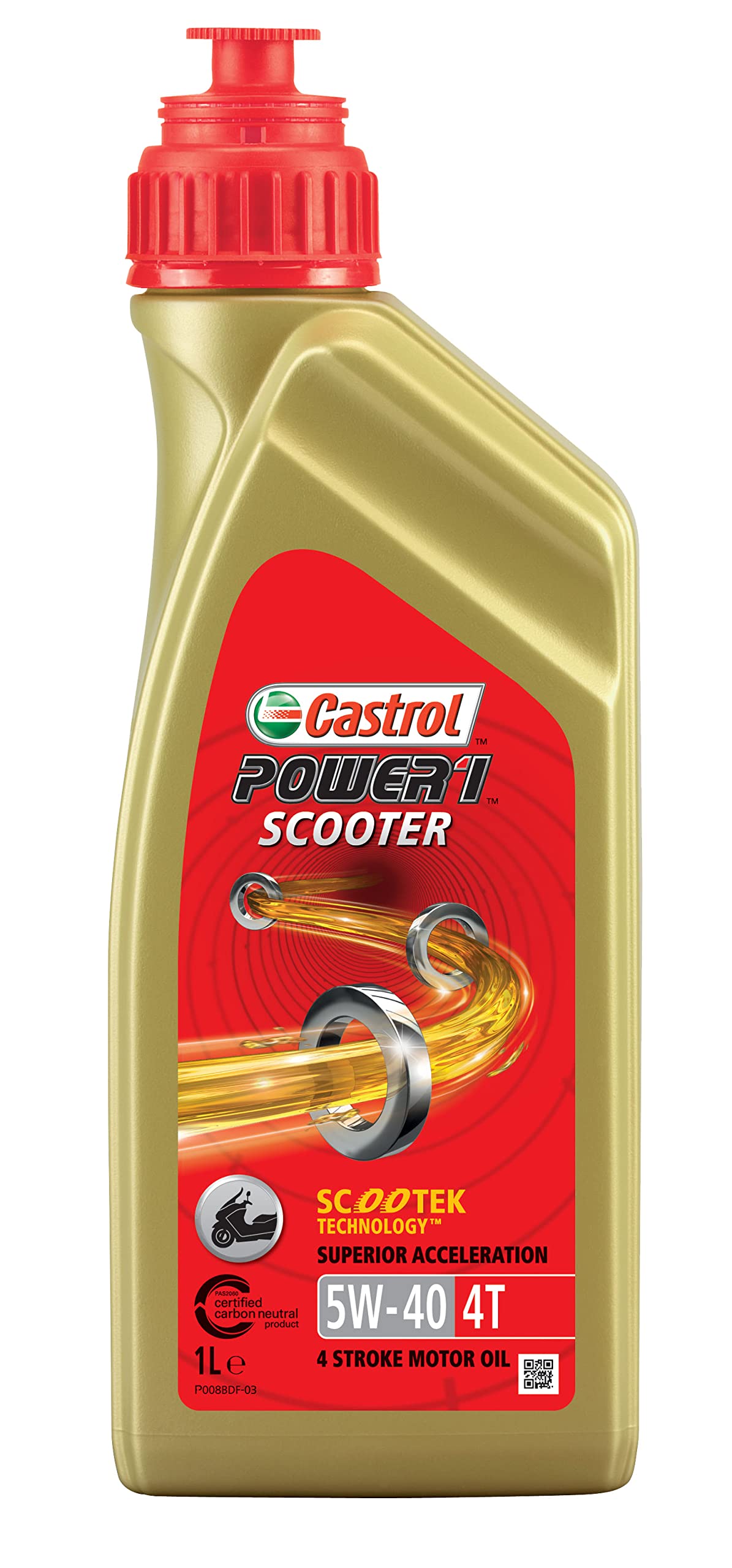 Castrol 55879 Synthetic Motor Oil Power 1 Scooter 4T SAE 5W-40, 1 Liter
