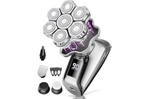 Maraiss Head Shavers for Blad Men, 7D Floating Blades Electric Head Shaver, IPX7 Waterproof Wet Dry Bald Head Shaver, Magnetic Detachable Rechargable Head Shavers, Gifts for Man Male Father Husband