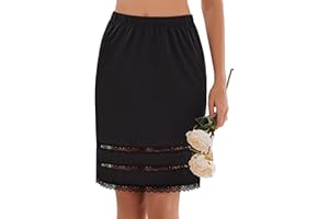 Avidlove Half Slips for Women Dress Extender Underskirt Lace Trim Knee Length Short Skirt