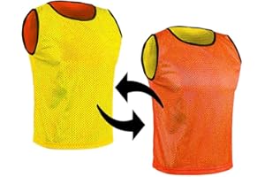 SPORTSBIBS Pinnies Sport Child Youth Teen Adult 2-Color Reversible Bibs Soccer Basketball Football Scrimmage Team Jersey