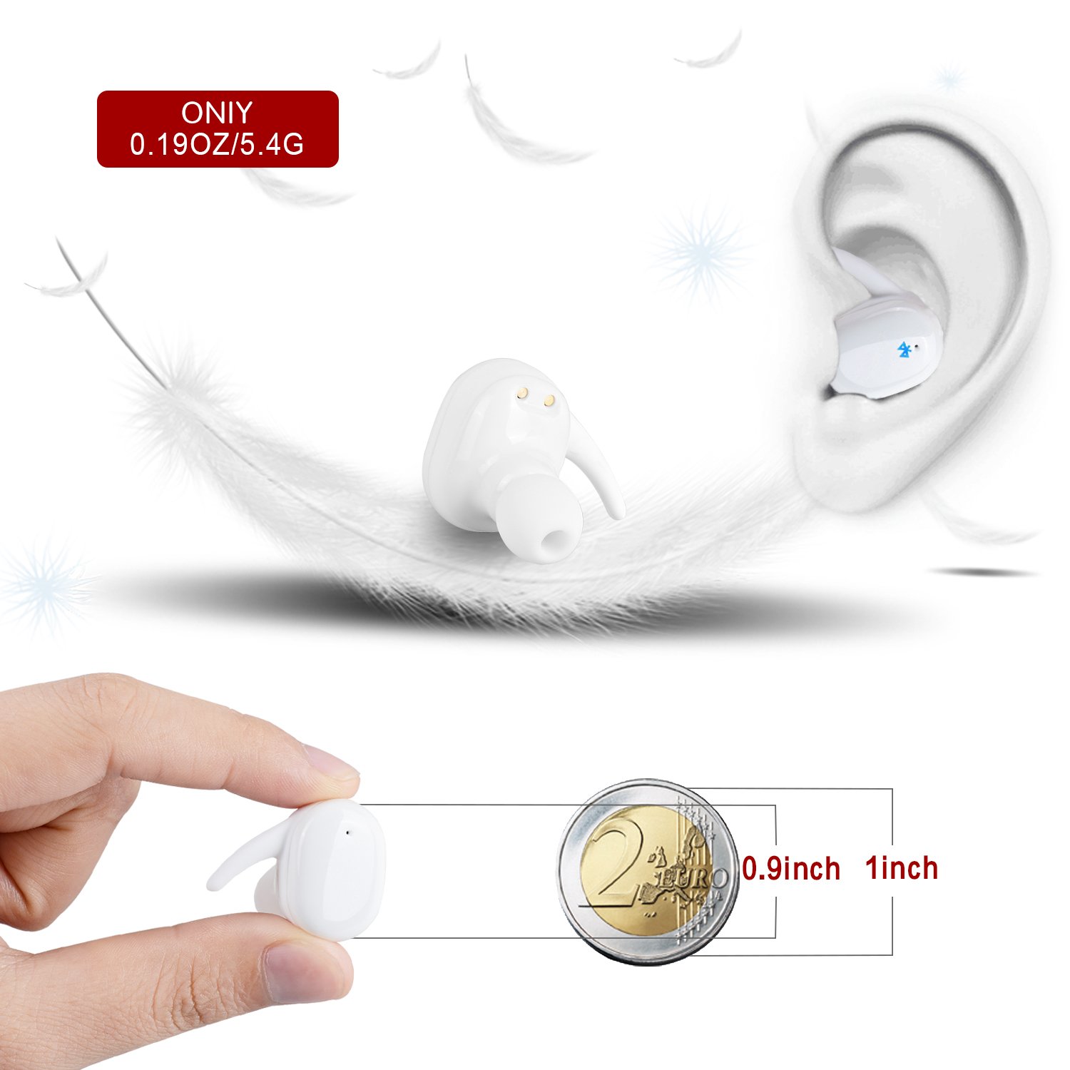 Wireless Earphones, Bluetooth headphones with Mic, Sport Earbuds Waterproof