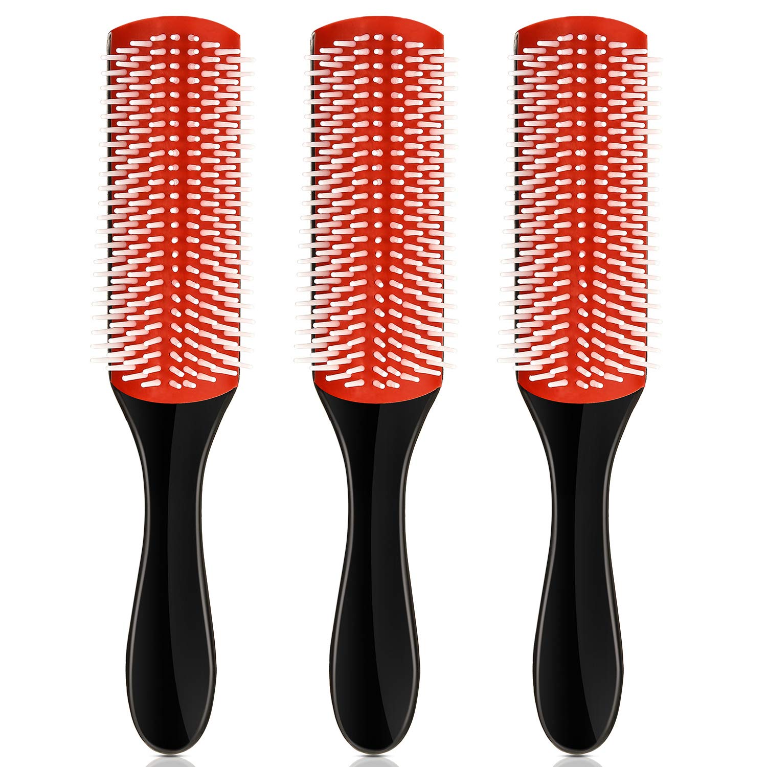 3 Pieces 9Row Cushion Nylon Bristle 9 Row Styling Brushes