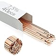 Tandefio 40 Sticks Brazing Rods AWS BCup-4 7.5% Silver Solder Phos Copper Brazing Alloys Flat Welding Rods Industry 0.050 x1/8 x10 for Air Conditioning Refrigerator Cold Storage HVAC Units