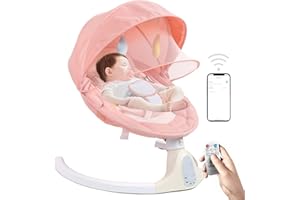 NAPEI Baby Swing for Infants to Toddler,Electric Portable Baby Swing and Bouncer,Bluetooth Infant Swing for Newborn with Remote Control,10 Music,5 Speed,3 Seat Position,Baby Rocker for Baby 0-9 Month