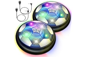 VNVDFLM Hover Soccer Ball Toys for Boys Girls,Rechargeable Floating Soccer Ball with Led Lights and Foam Cushion,Indoor Air Football Game Perfect Birthday for Kids Age 3-9 (Black 2)
