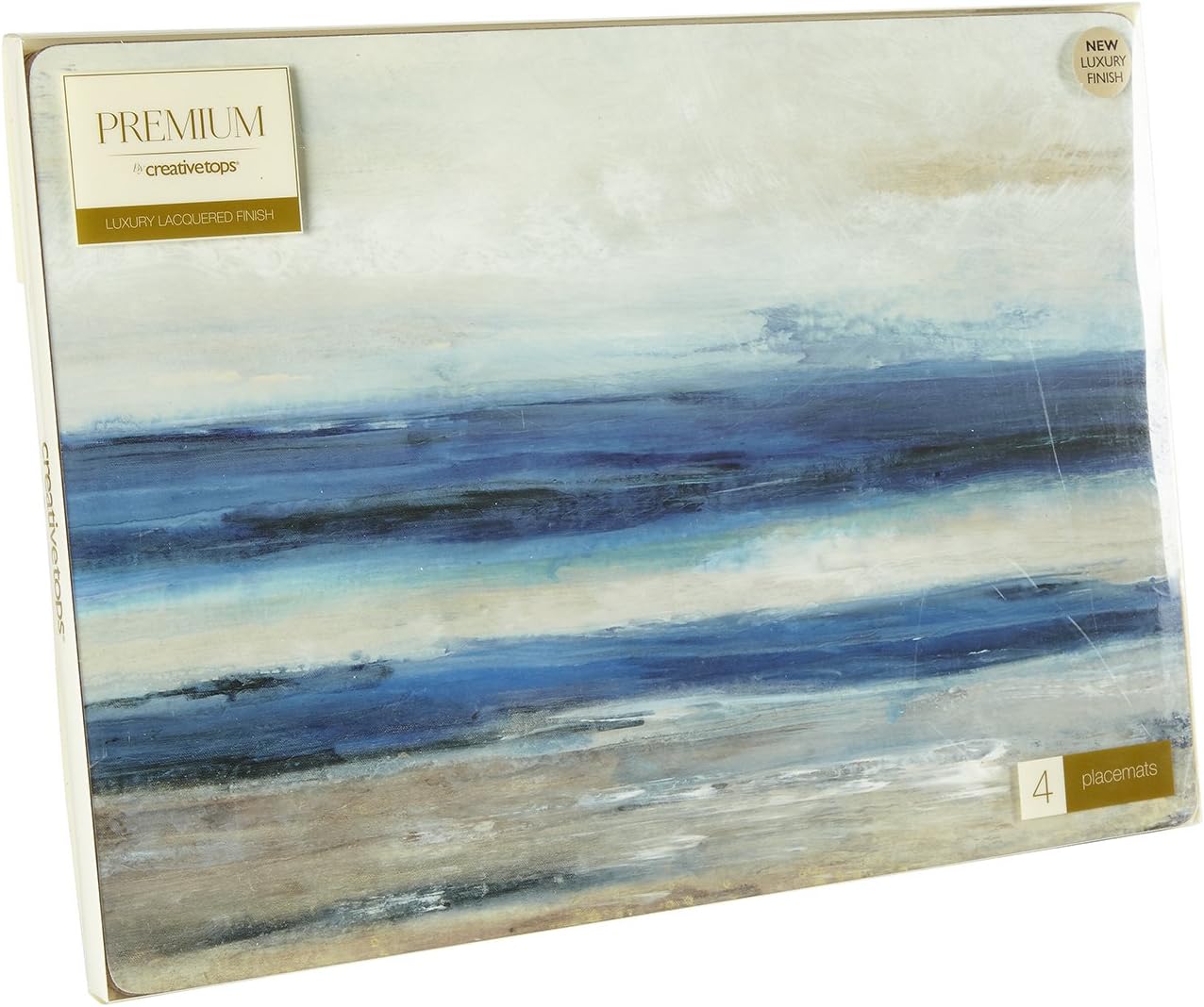 Creative Tops Abstract Ocean View Large Premium Cork-back Placemats, Blue, 29.000 x 40.000 x 1.900 cm, Set of 4 - Image 4