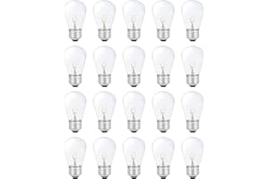 Simba Lighting String Light Outdoor S14 Replacement Bulb 11W E26 Medium Screw Base for Decorating Patio, Café, Pergola, Porch