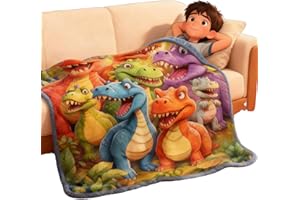 ACMEDICA 2026 New Cute Smiling Dinosaurs HD Digital Print Flannel, 50"x60" Dinosaur Throw Blanket, Cozy, Soft, Warm, Fleece Dino Blanket for Boys and Girls, Contemporary Animal Theme (1Pcs, 50 * 60in)