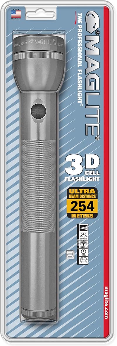 Maglite Waterproof Incandescent 3D Cell Flashlight Grey