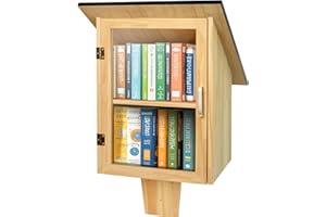 HAFTKD Outdoor Library Book Box, Double Little Library for Sharing books, DIY Storage Wooden Cabinet Easy Mount for Neighborhoods and Schools