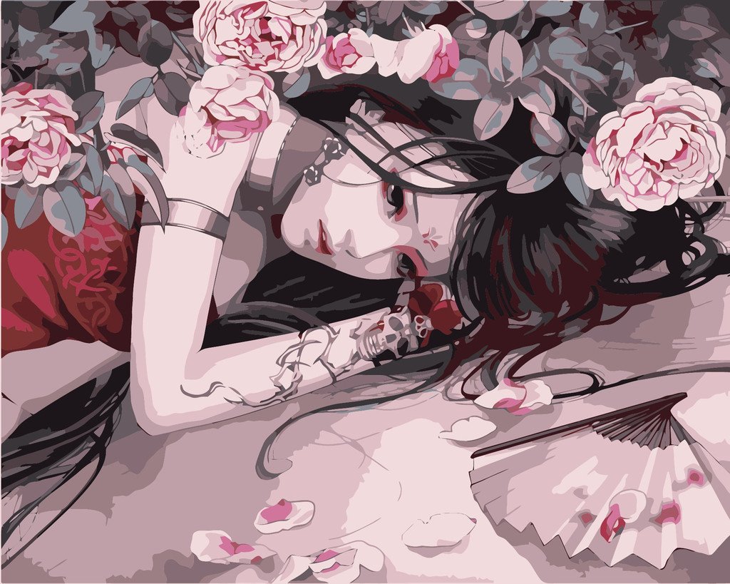 YEESAM ART DIY Paint by Numbers for Adults Beginner Kids, Flower Fairy Glamorous Woman 16x20 inch Linen Canvas Acrylic Stress Less Number Painting Gifts — image 1