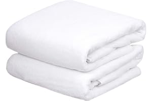 JML Large Bath Towels 2 Pack, 30"x60", White Fleece Bath Towel Set, Luxury Hotel & SPA Towel Set - Super Soft and Absorbent, Lint Free, Fade Resistant Oversized Bathroom Towel, Coral Fleece White