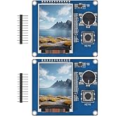 AITRIP 2PCS 2.0 Inch TFT LCD Display with Rotary Encoder EC11, IIC SPI Interface for ESP32 Raspberry Pi DIY Projects