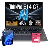 Lenovo ThinkPad E14 Gen 7 14" FHD+, AMD Ryzen 7 250 Business Laptop | 16GB DDR5 RAM, 512GB SSD, Camera, Fingerprint Reader, ethernet port, Wi-Fi 6, Windows 11 Pro, Black, w/Bundle