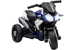 Qaba Kids Motorcycle, 6V Battery Powered Ride on Motorcycle with Music, Horn, Headlights, 3 Wheels Electric Bike for Kids, Gi