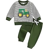 allshope Baby Boy Fall Clothes Set Long Sleeve Crewneck Sweatshirts Pants Cute Infant Newborn Outfits 6 12 18 24 Months 2T