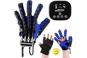 VEANVOKY Rehabilitation Robot Glove for Stroke Hemiplegia Finger Hand Stroke Recovery Equipment for Left or Right Robotic Hand Trainer with Heating Massage Mirror Glove (Right Hand, M)