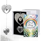 Memorial Sympathy Gift Box for Dog Loss - Pet Memorial Clear Crystal Heart Grief Suncatcher for Loved One, Thoughtful Dogs Remembrance, Loss Sympathy Rainbow Maker, Hanging Ball Prisms Gifts