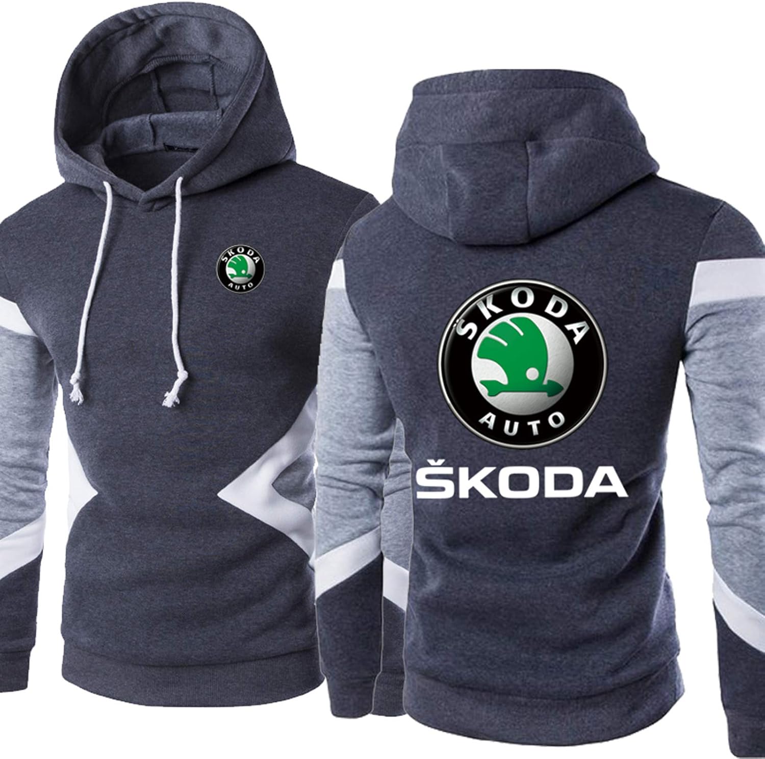 XRDDP Men's Hoodies Sweatshirt Pullover Skoda Print Spring Hoody Long