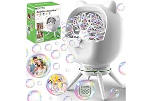 Zerhunt Bubble Machine Automatic for Parties: Rechargeable Bubble Maker with 500ML Large Capacity for Outdoor Weddings, Birthdays, and Family Gatherings - Portable Bubble Toys for Kids & Toddlers