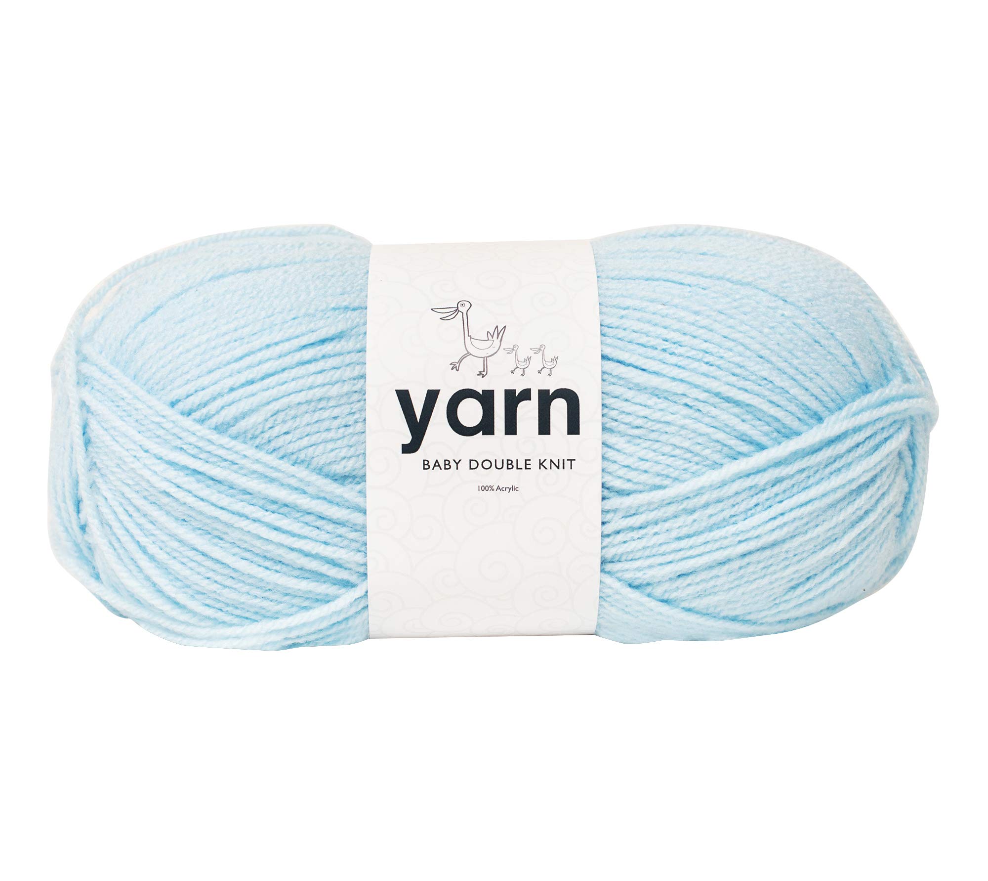 KORBOND DK Baby Blue Yarn - 100g Acrylic Wool - Lightweight, Hypoallergenic & Durable Double Knit Crochet Yarn Knitting Wool (290m Total)