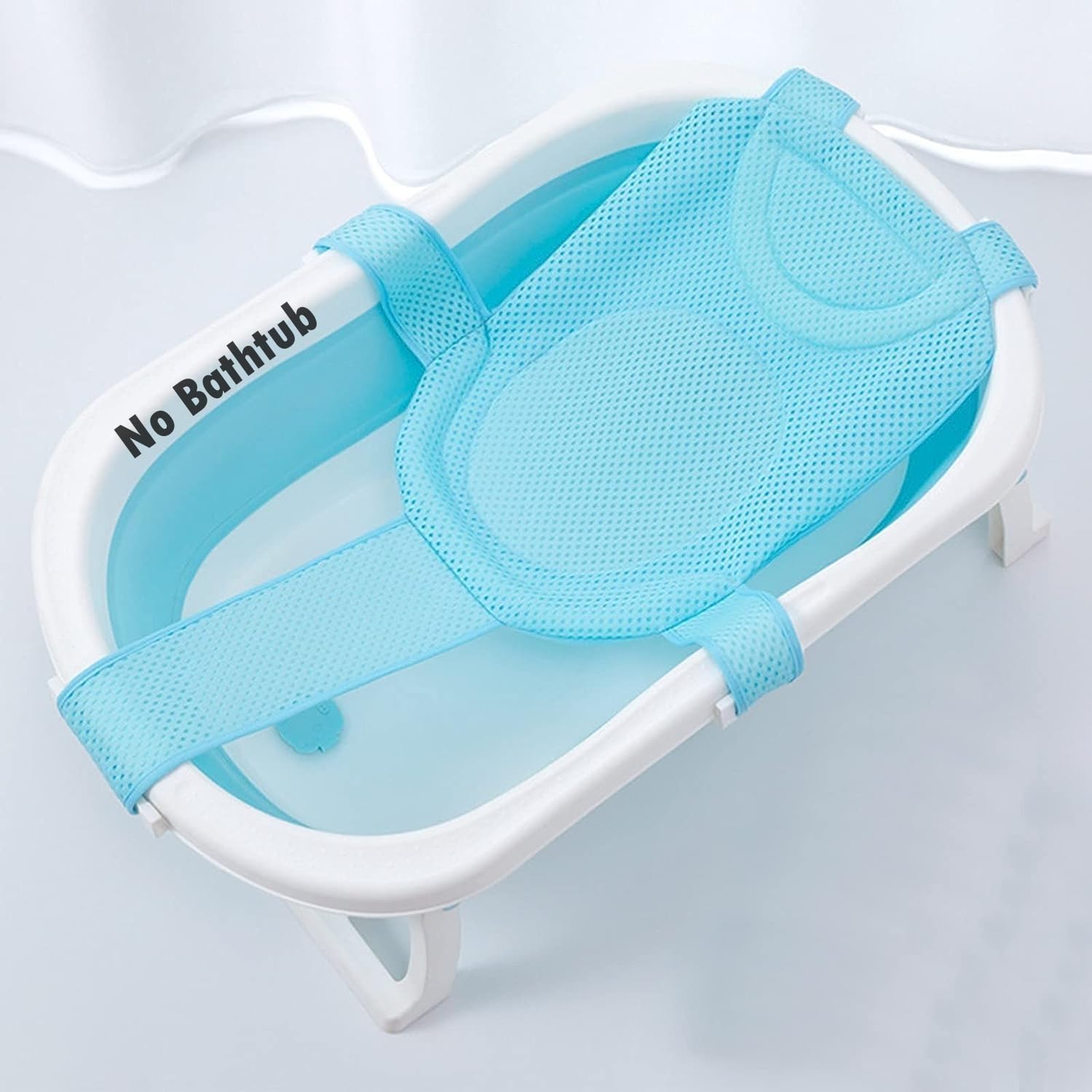 Photo 1 of Baby Bath Support Mesh Pad Newborn Bath Tub Seat Net Non-Slip Baby Tub Mat Floating Bathtub Seat Cushion Adjustable Pillow for Bathing Cushion Pad Mat for 0-3 Years Old (No Bathtub)