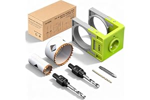 KATA Door Lock Installation Kit for Metal & Wood Doors, 1-3/8" to 1-3/4" Bi-Metal Hole Saw with Adjustable Guide Template, In