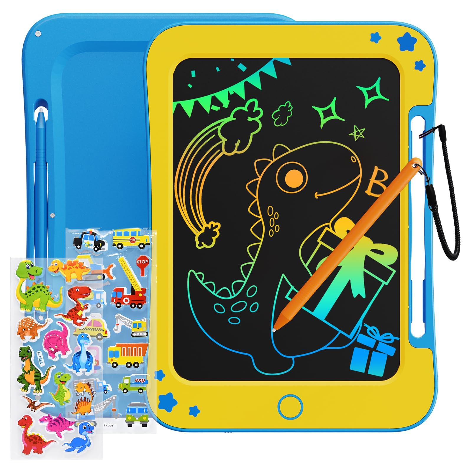TEKFUN Kids Toys for 3 4 5 6 Years Old Boys Girls Gifts, 8.5 Inch LCD Writing Tablet Kids Drawing Board, Educational Travel Toys Boy Girl Birthday & Easter Gifts Age 3-8 (Blue Yellow)
