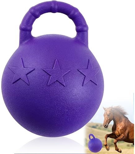 Balle De Jeu Pour Cheval Horze – 81 Cm, Caoutchouc Durable, Sans Air, Avec Poignée – Anti-stress équin
