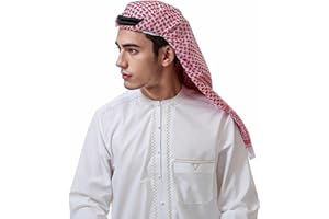 FOTN Adult Men Arab Head Scarf Keffiyeh Middle East Desert Shemagh Wrap Muslim Headwear Arabian Costume Accessories