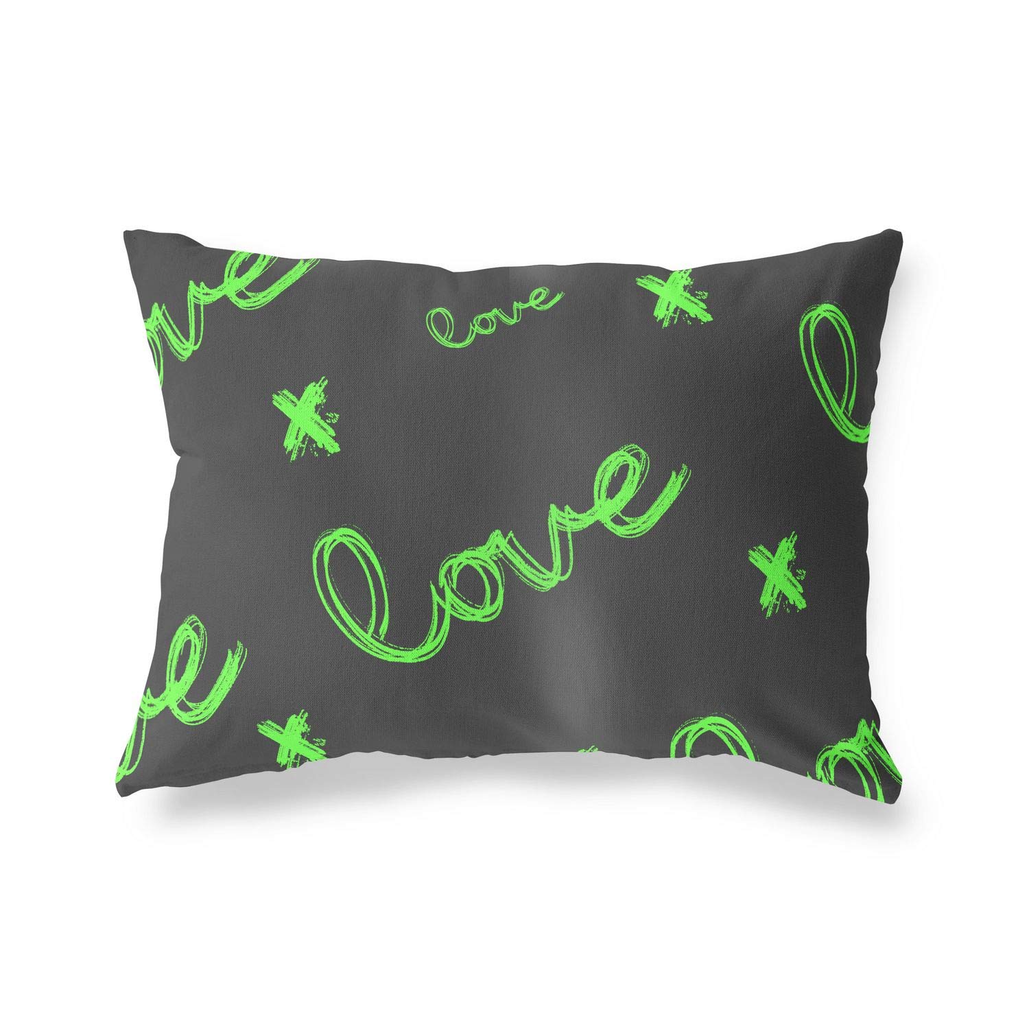 BonaMaison Decorative Cushion Cover, Neon Green Fume Throw Pillow Covers, Home Decorative Pillowcases for Livingroom, Sofa, Bedroom, Size: 45X60 Cm - Designed and Manufactured in Turkey
