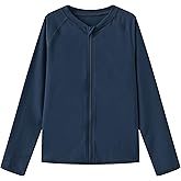 HODOSPORTS Boys UPF 50+ Rash Guard Swim Shirts with Zipper Long Sleeve Quick Dry UV Protection Sun T-Shirts