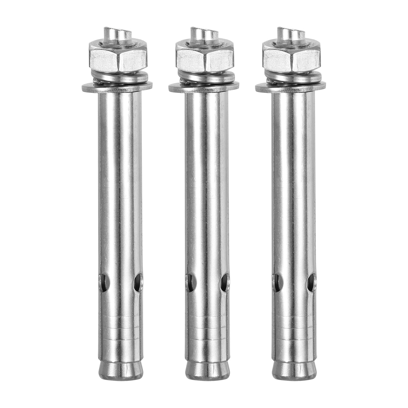 DTGN M10 x 100 Expansion Bolts - 3Pack- Good for Concrete Dry Brick Block Walls - 304 Stainless Steel - Silver