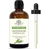 Devinez Lemongrass Essential Oil with Premium Dropper (118 ml) - 100% Natural, Undiluted, Diffusers Oil, for Skin & Hair Care