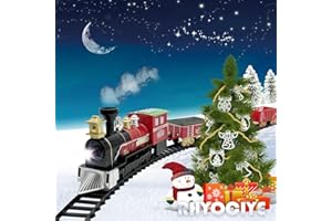 RHYOCIYE Christmas Train Set, with Lights and Sounds Electric Train Toys for Boys and Girls for 4 5 6 7 8 + Years Old Kids