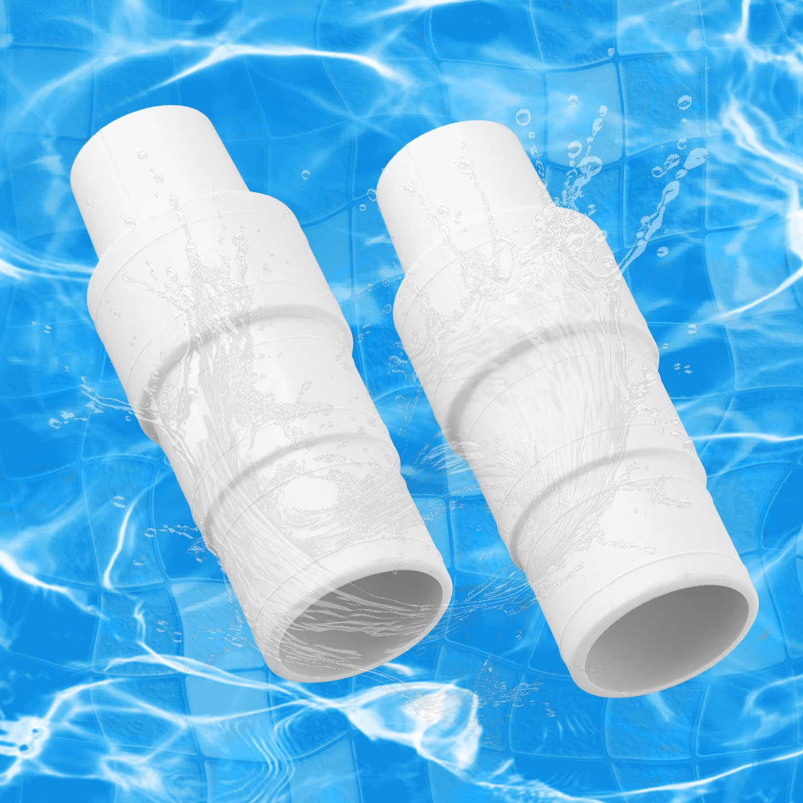 2pcs Pool Hose Connector, Pool Vacuum Hose Adapter Practical Pool Vacuum Hose Fittings Plastic Pool Hose Coupling for Bestway Polygroup Swimming Pool Filter Pump Hoses Pool Maintenance Cleaners