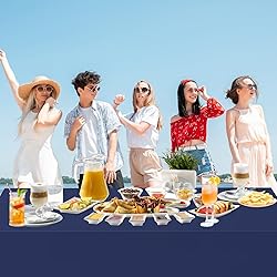 WNINK 4 Pack Navy Blue Tablecloths Dark Blue