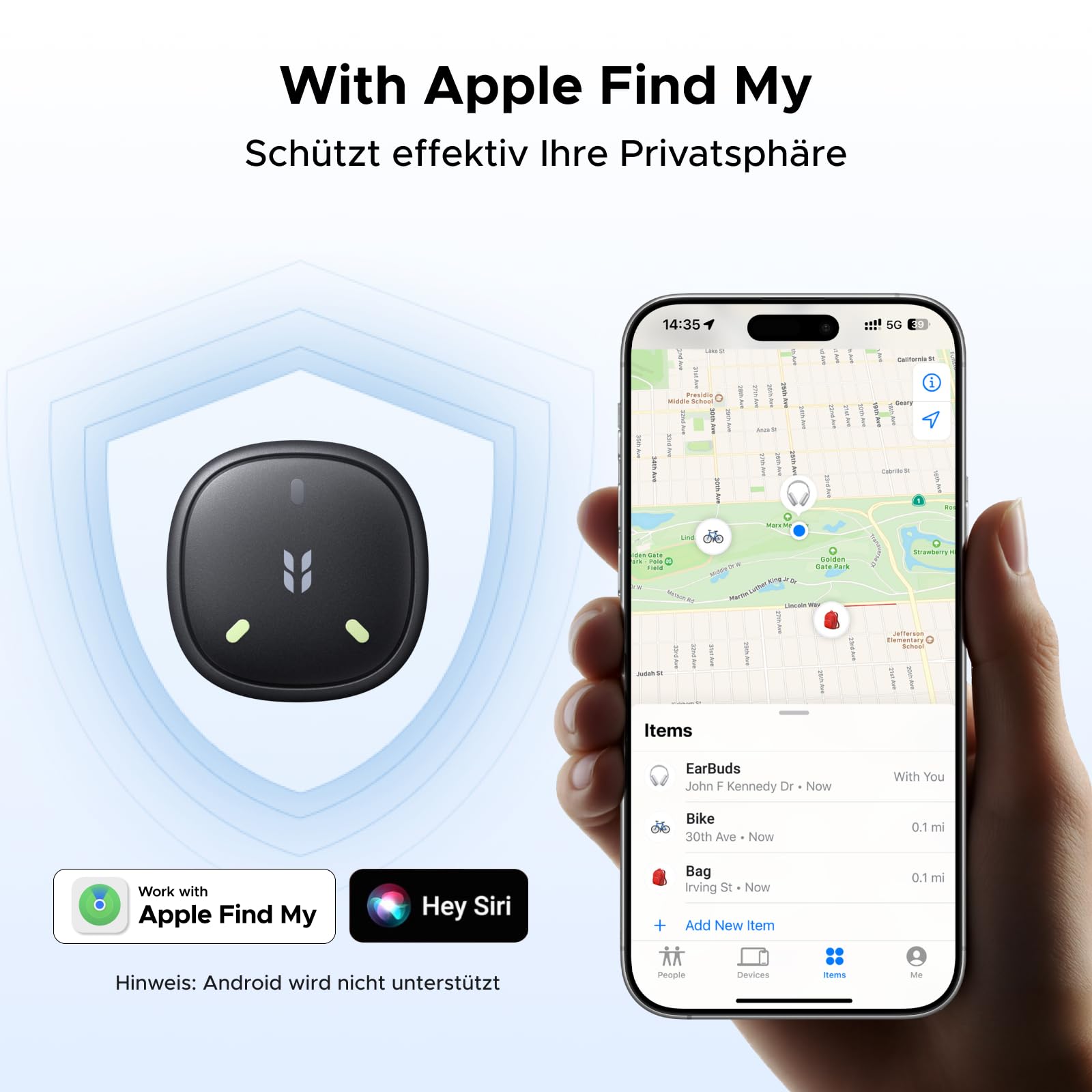 UGREEN FineTrack Mini 2 kompatibel mit Apple Find My (nur iOS), Schlüsselfinder mit 110dB Signalton, Leuchtendes Design, IP68, Tracker für Koffer, Keys, Rucksack (4 Pack) 2