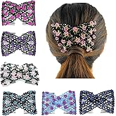 Ruihfas Magic Hair Side Combs Stretch Double Clips Hair Combs Bun Maker Tool for Women Girls Thick and Thin Hair Styling Accessories, Pack of 6