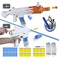 GINCHO AR 15 Electric Foam Blaster with Scope, 40 Darts, 2 Magazines, 20 Shells | Automatic Ejecting Toy Gun for Boys, Teens & Adults | Outdoor & Indoor Battle Game Gift (Birthday, Christmas, Party)