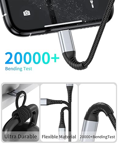 Acevien 2FT iPhone Charger Cable, 3Pack USB to Lightning Cable for