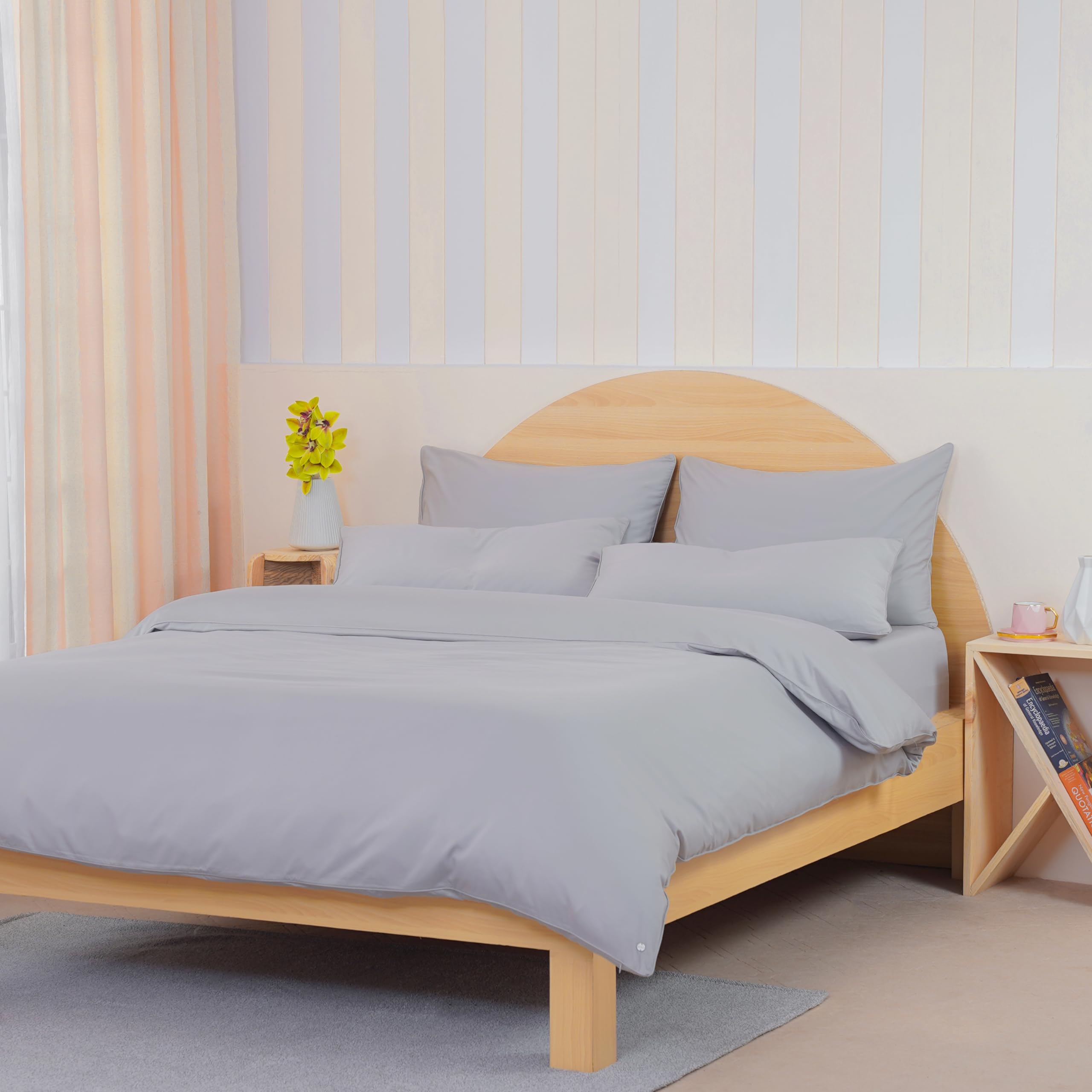 Sheet Story Bamboo Double Duvet Cover Set - 400 Thread Count - Double Duvet Cover with Button Closure - Luxuriously Soft and Hypoallergenic