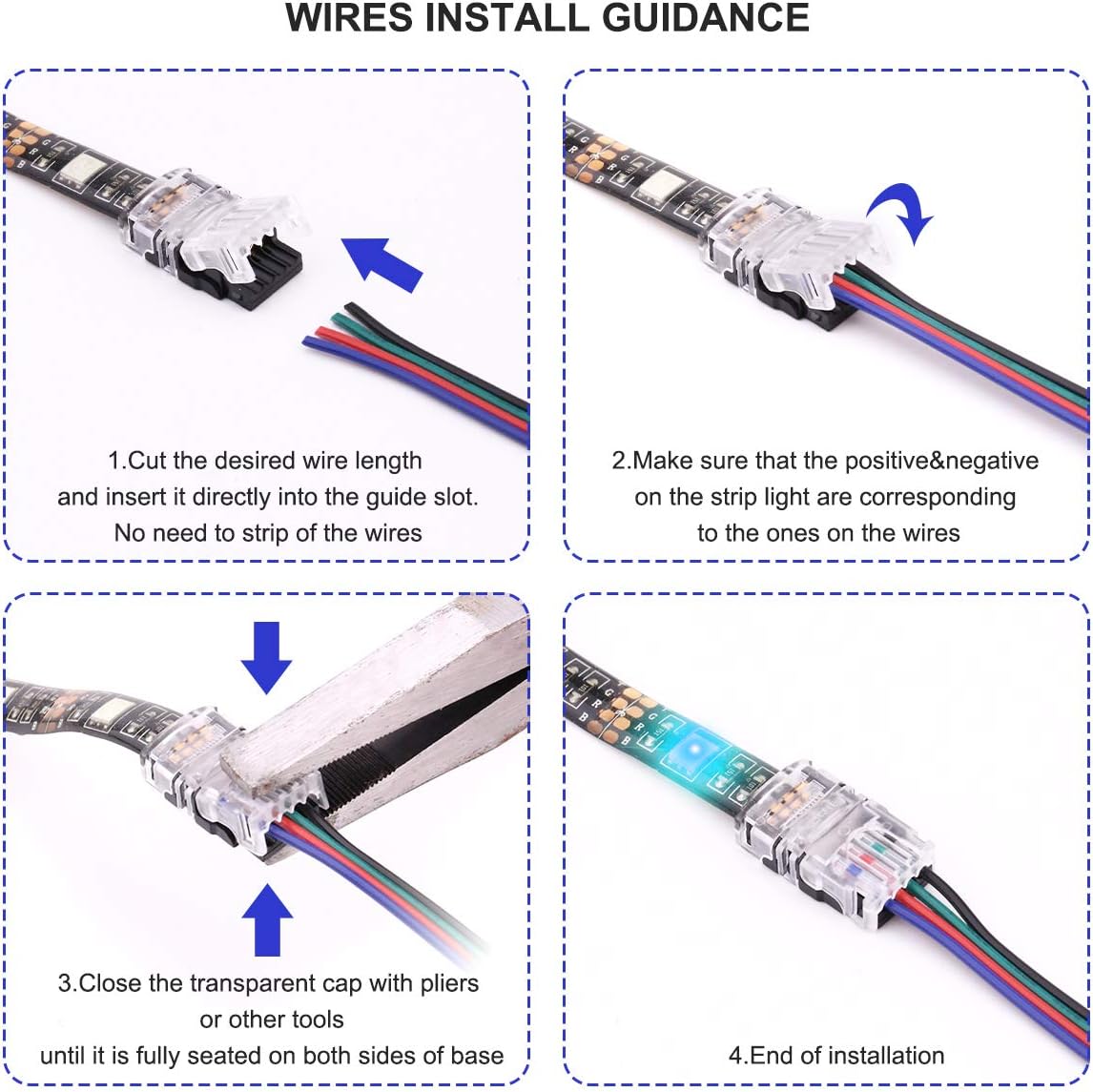Uxcell 2 Pin 8mm LED Connector Kit, 10M Extension Cable