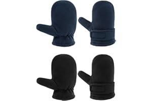 RAOEXI Toddler Infant Winter Mittens Fleece Lined Adjustable Baby Boys Girls Thick Warm Gloves for 1-7 Years