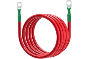 DIGI MARKER 2 AWG Battery Cables - 6ft(72 inch) Battery Inverter Cables with Terminals 3/8" Lugs -Replacement Copper Wire Cables for Car,Truck,RV,Automotive, Marine, Solar, ATV