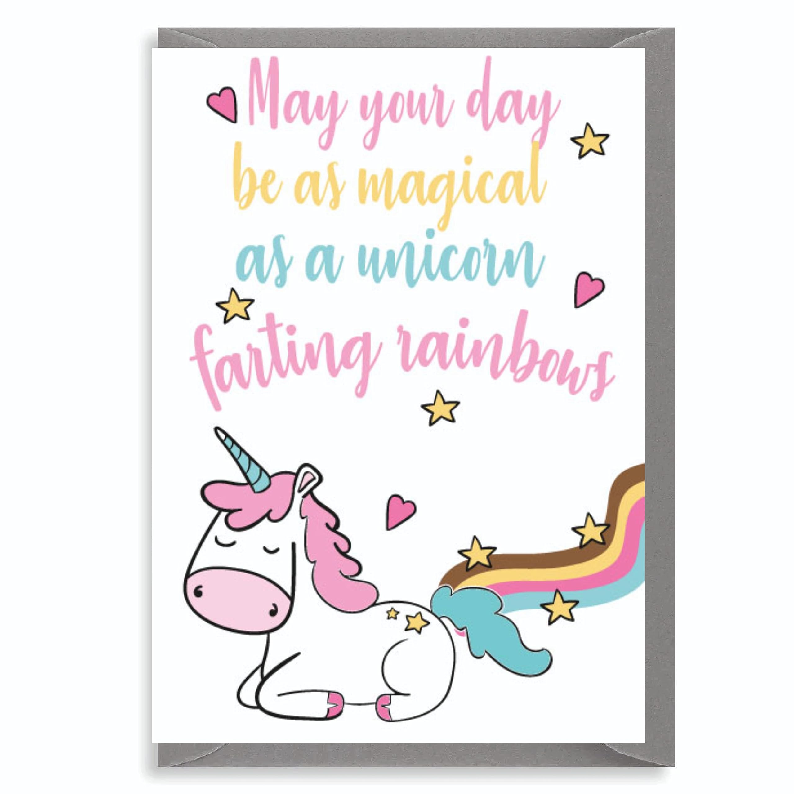 Cheeky Chops Cards Birthday Card Rude Funny Unicorn Friend Sister Girlfriend Wife Daughter - C24 Full colour
