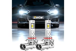 ZonCar 9005 LED Driving Bulb, 800% Super Bright HB3/9005 HeadLight Bulbs, 6500K Cool White with Fan, Real 1:1 Stock Size Easy Plug-N-Play, IP68 Waterproof HB3/9005 Lights, 2 Pack