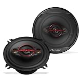 Pioneer TS-501M 4-Way Coaxial Car Audio Speakers (Pair) - 5-1/4" Round, 300 W Max Power, Black and Red