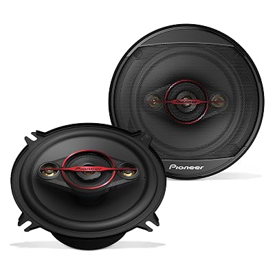 Pioneer TS-501M 4-Way Coaxial Car Audio Speakers (Pair) - 5-1/4" Round, 300 W Max Power, Black and Red