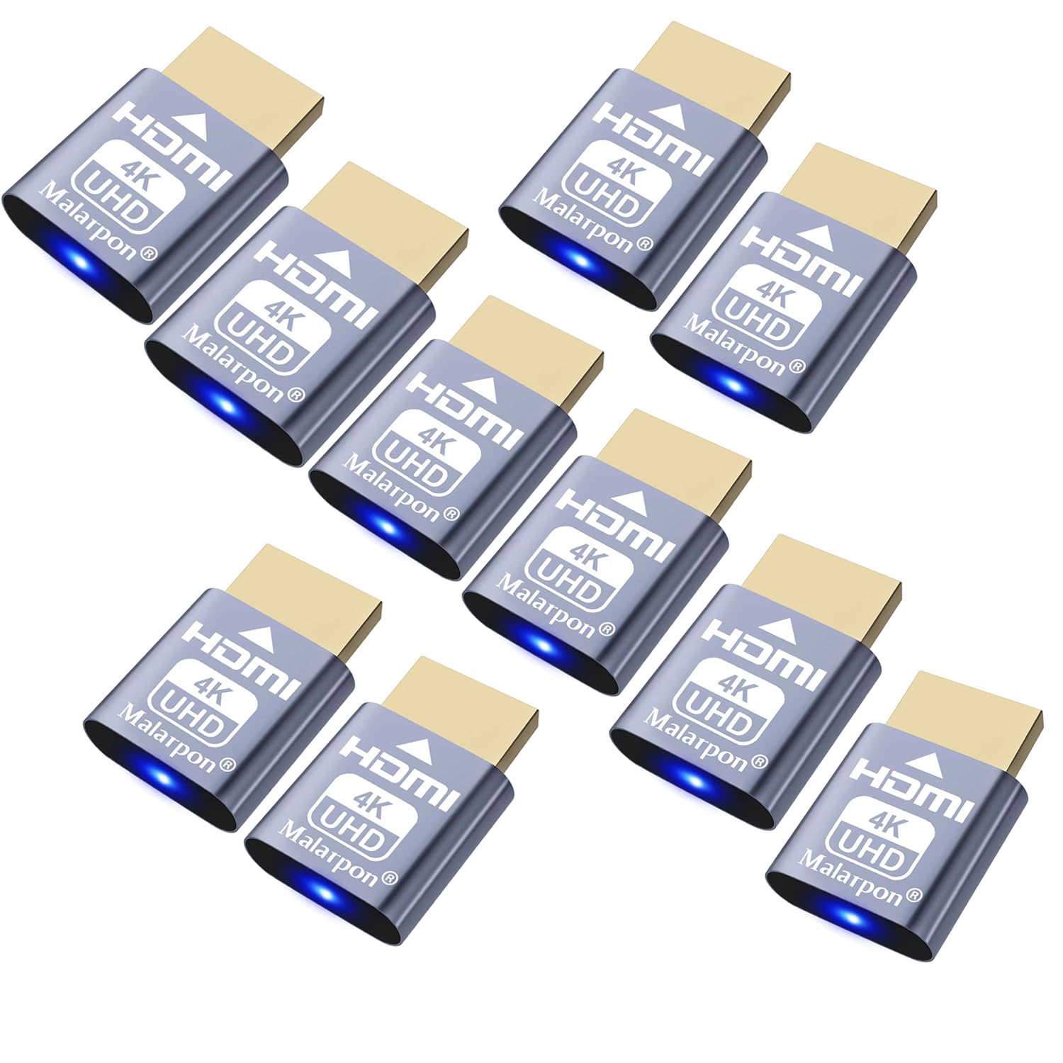 Malarpon HDMI Dummy Plug fit-Headless Display Emulator DDC EDID Headless Ghos with Windows Mac OSX Linux Great for Graphics Acceleration Support 3840x2160@60Hz 10P